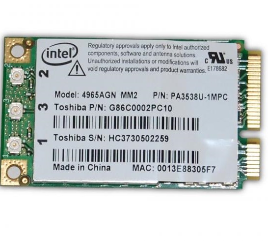Intel® Wireless WiFi Link 4965AGN wireless kart, Kablosuz Alıcı